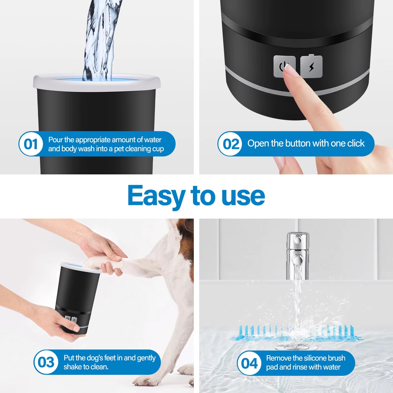 Pawclean Pro Cup – USB Rechargeable Pet Paw Washer for Spotless, Stress-Free Cleaning